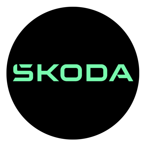 ŠKODA Logo mit weisser Corona